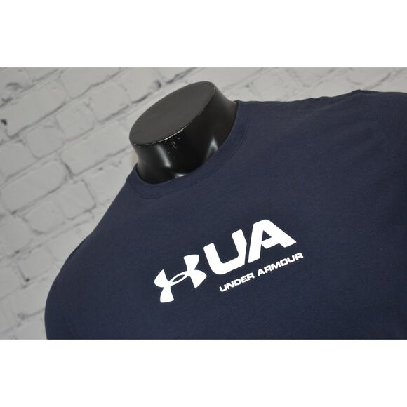 Under Armour Shirt Men Size Small Gym Performance HeatGear Long Sleeve Blue - Picture 3 of 7